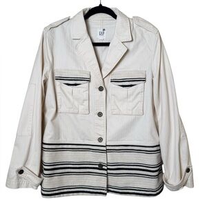 GAP Small Utility Jacket in Cream with Black Accents